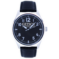 Men's Nantucket Silver-Tone Strap Watch W/ Black Dial